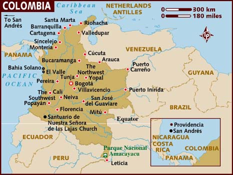 Mapa de Colombia.