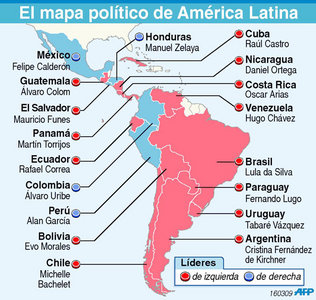 Gobiernos de Izquierda en Latinoamerica. No actualizado.