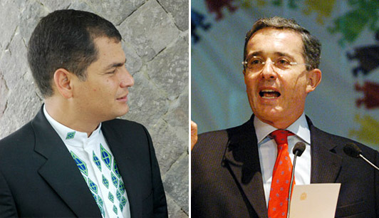 Presidente Correa-Ecuador y Pres Uribe-Colombia
